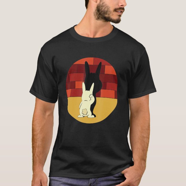 Camiseta Humor de Ilusões de Sombra de Coelhinho Cony Rocks (Frente)