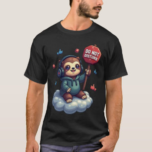 Camiseta Humor de Introvertido Arte Pixel Preguiça Fones de