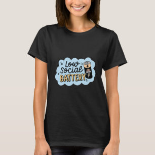 Camiseta Humor de Introvertido com Bateria Social Baixa