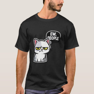 Camiseta Humor de Introvertido de Gato Julgador Meme de Ans