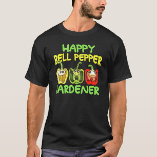 Camiseta Humor de Jardinagem Feliz Jardineiro de Pimentão