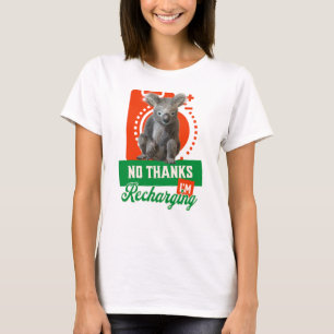 Camiseta Humor de Koala Introvertido Recarregando o Humor