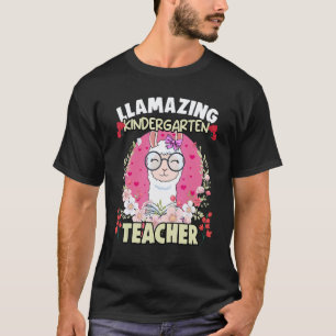 Camiseta Humor de Llama Floral Para Professor de Jardim de