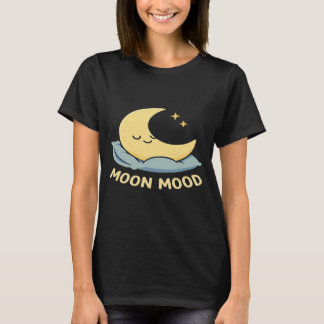 Camiseta Humor de Lua - Design de Lua Dormindo Bonita