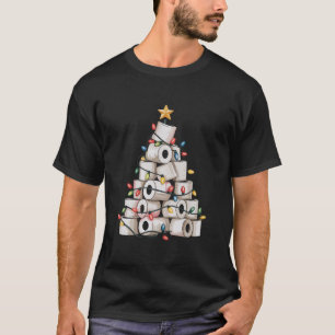 Camiseta Humor de Natal Banheiro Papel Higiênico Árvore Eng