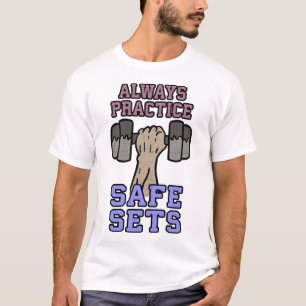 Camiseta Humor de Preparação - Pratique Conjuntos Seguros -