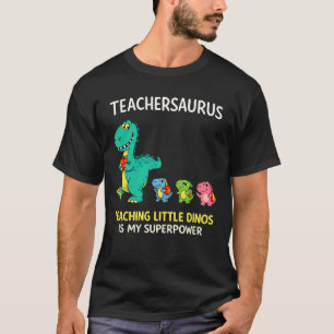 Camiseta Humor de professor Teachersaurus com pequenos dino