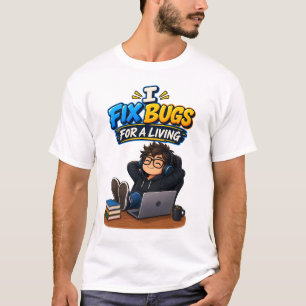 Camiseta Humor de Programador Engraçado – Eu Corrijo Bugs p