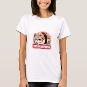 Camiseta Humor de Wasabi Gato Mal-Humorado Engraçado Meme d
