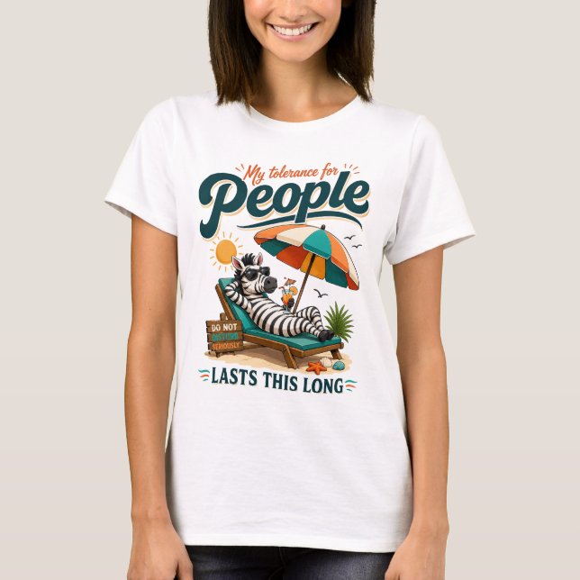 Camiseta Humor de Zebra Introvertida Engraçada (Frente)