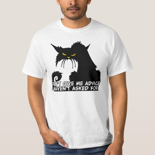 Camiseta Humor do conselho do gato preto (Frente)