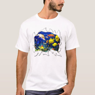 Camiseta Humor engraçado rasgado dos peixes tropicais do