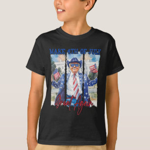 Camiseta Humor Engraçado Trump Torna Homens Em 4 De Julho D