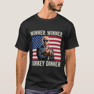 Camiseta Humor Engraçado Trump Vencedor Vencedor Jantar de