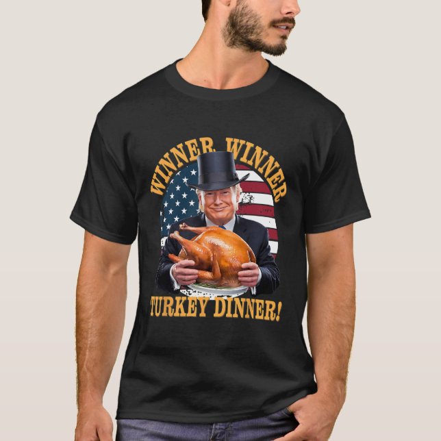 Camiseta Humor Engraçado Vencedor do Trump Janta Turquia (Frente)