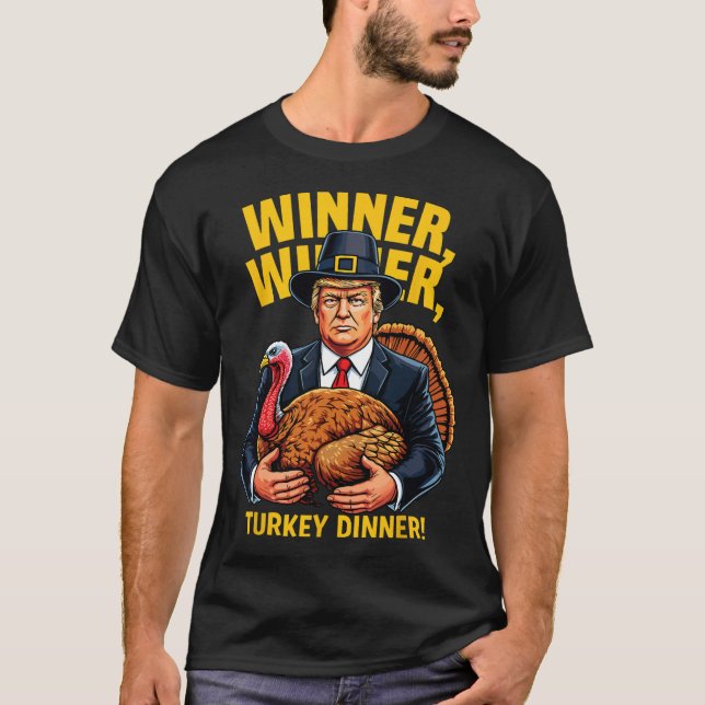 Camiseta Humor Engraçado Vencedor do Trump Janta Turquia (Frente)