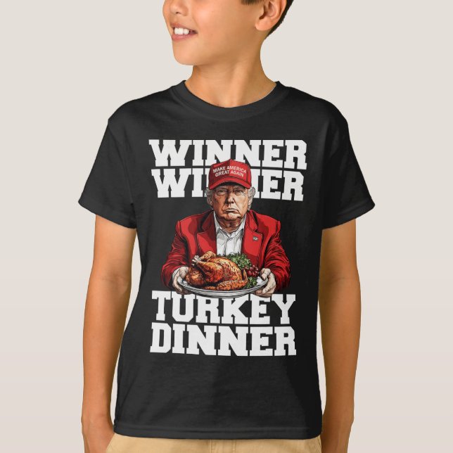 Camiseta Humor Engraçado Vencedor do Trump Na Turquia Janta (Frente)