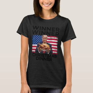 Camiseta Humor Engraçado Vencedor Vencedor do Janto de Nata