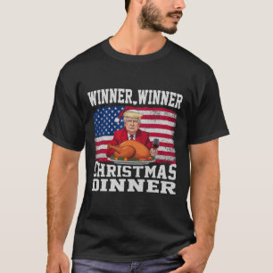 Camiseta Humor Engraçado Vencedor Vencedor do Janto de Nata