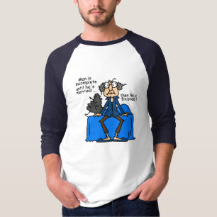 Camiseta Humor então terminado incompleto do casamento