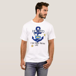 Camiseta Humor estético dos pescadores de pasta azul