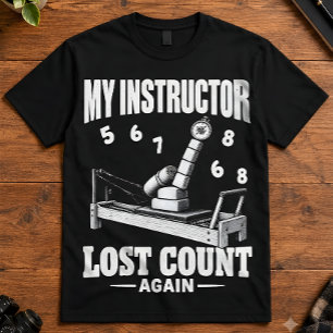 Camiseta Humor Fitness Meu Instrutor Perdeu a Contagem Nova