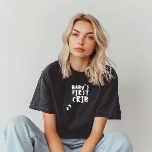 Camiseta Humor gráfico de gravidez impressão digital de beb