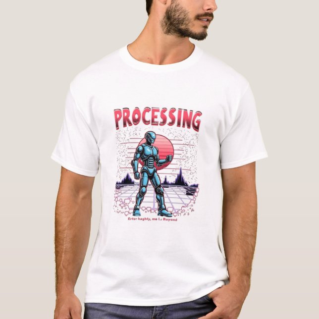 Camiseta Humor IA Retro-Futurístico (Frente)