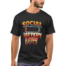 Camiseta Humor Introvertido Bateria Social Baixa E