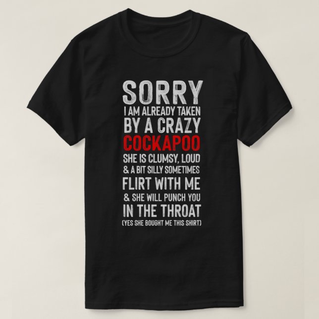 Camiseta Humor Louco de Cockapoo (Frente do Design)