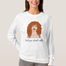 Camiseta Humor. Menina de cabelo vermelho