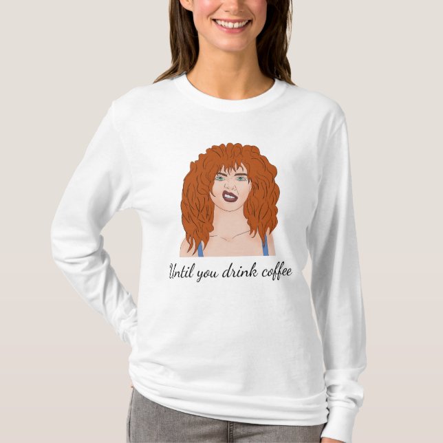 Camiseta Humor. Menina de cabelo vermelho (Frente)