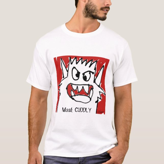 Camiseta Humor: Monstro de Cartoons do Fofinho Red Funny (Frente)