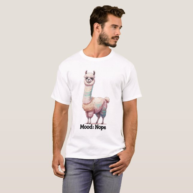 Camiseta Humor: NOPE - Engraçado Sassy Llama (Frente Completa)