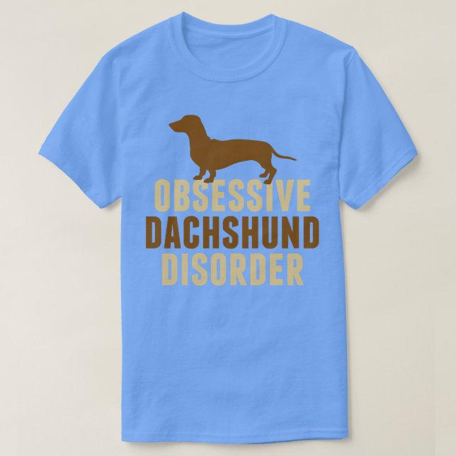 Camiseta Humor Obsessivo com Dachshund (Frente do Design)