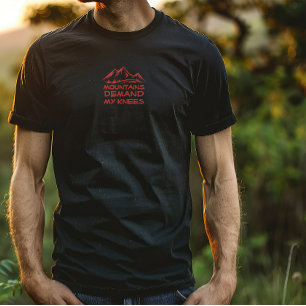 Camiseta Humor preto vermelho de acampamento de caminhada