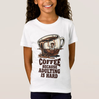 Camiseta Humor Relacionável de Adulto Amante de Café