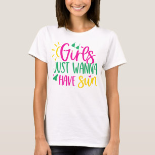Camiseta Humor sobre Sol "As Meninas Só Querem Ter Sol" Fem