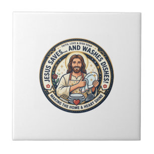 Camiseta Humor Tarefas de Lavanderia Jesus Gráfico