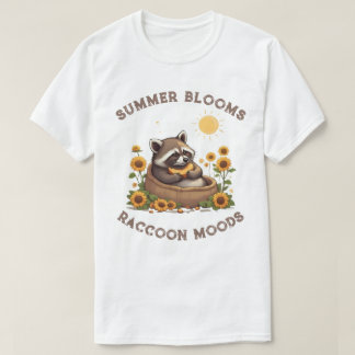 Camiseta Humores de Guaxinim em Floradas de Verão