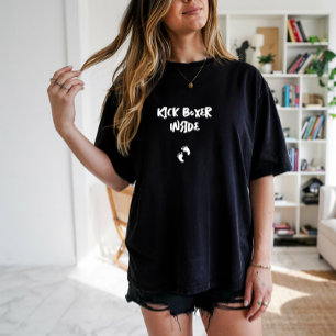 Camiseta Humorística impressão digital de gravidez preto e 