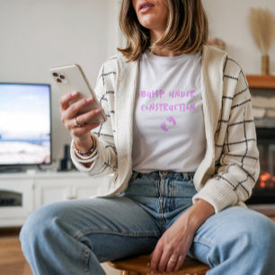 Camiseta Humorística impressão digital de gravidez rosa
