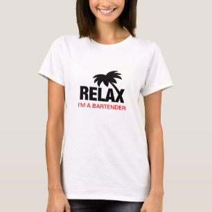 Camiseta humorística para bartenders com ditado en