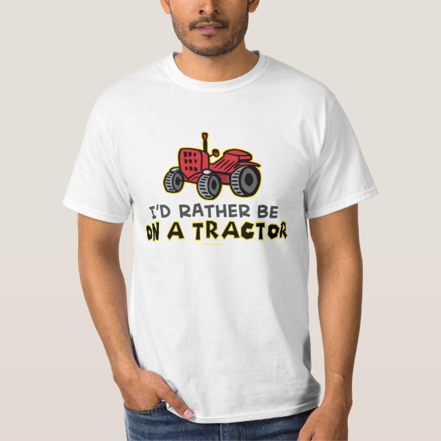 Camiseta Humorístico Eu Preferencialmente Em Um Trator (Frente)