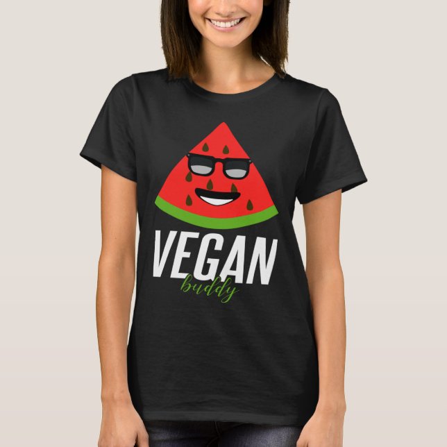 Camiseta Humorous Vegan Buddy Artwork (Frente)