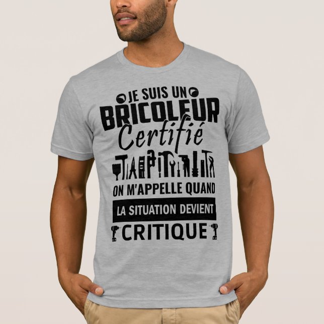 Camiseta Humour bricoleur certifié 2 (Frente)