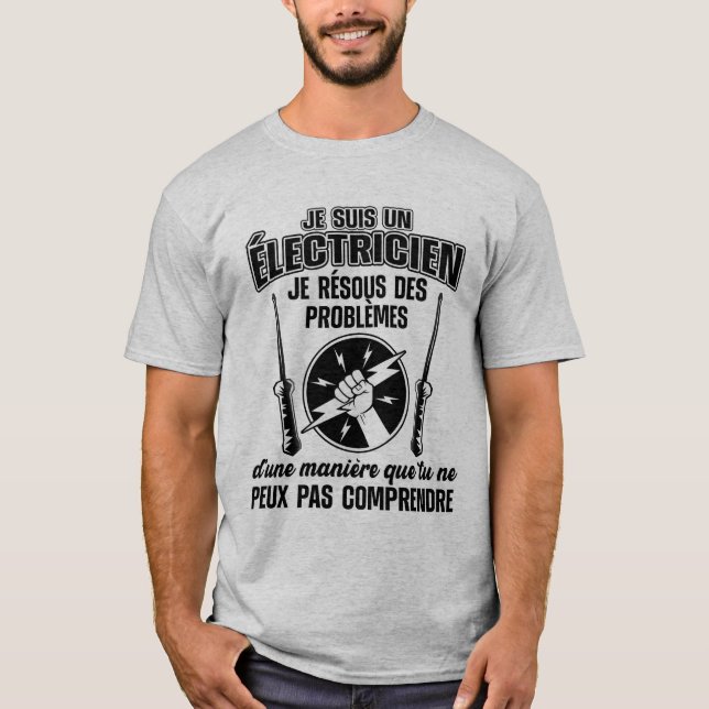 Camiseta Humour électricien (Frente)