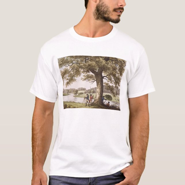 Camiseta Humphrey Repton que examina com um Theodolite (Frente)