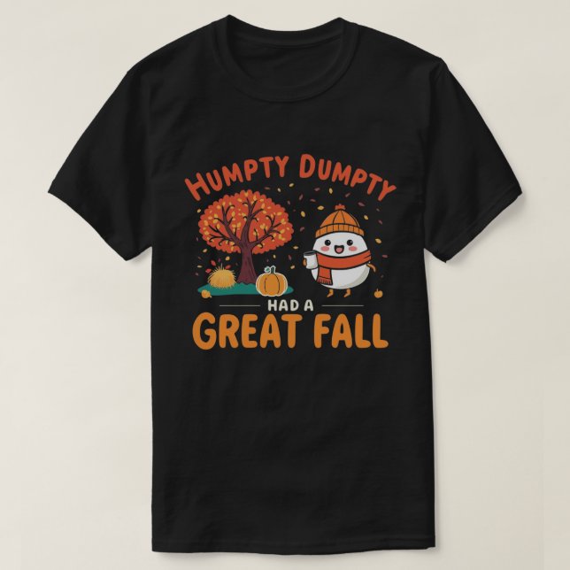 Camiseta Humpty Dumpty Cartoon de outono Cozy Fall Design (Frente do Design)
