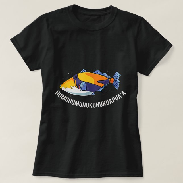 Camiseta Humuhumunukunukuapua - Peixes do Estado do Havaí (Frente do Design)